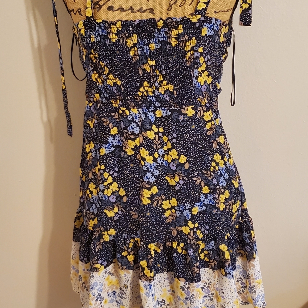 Dark blue floral dress